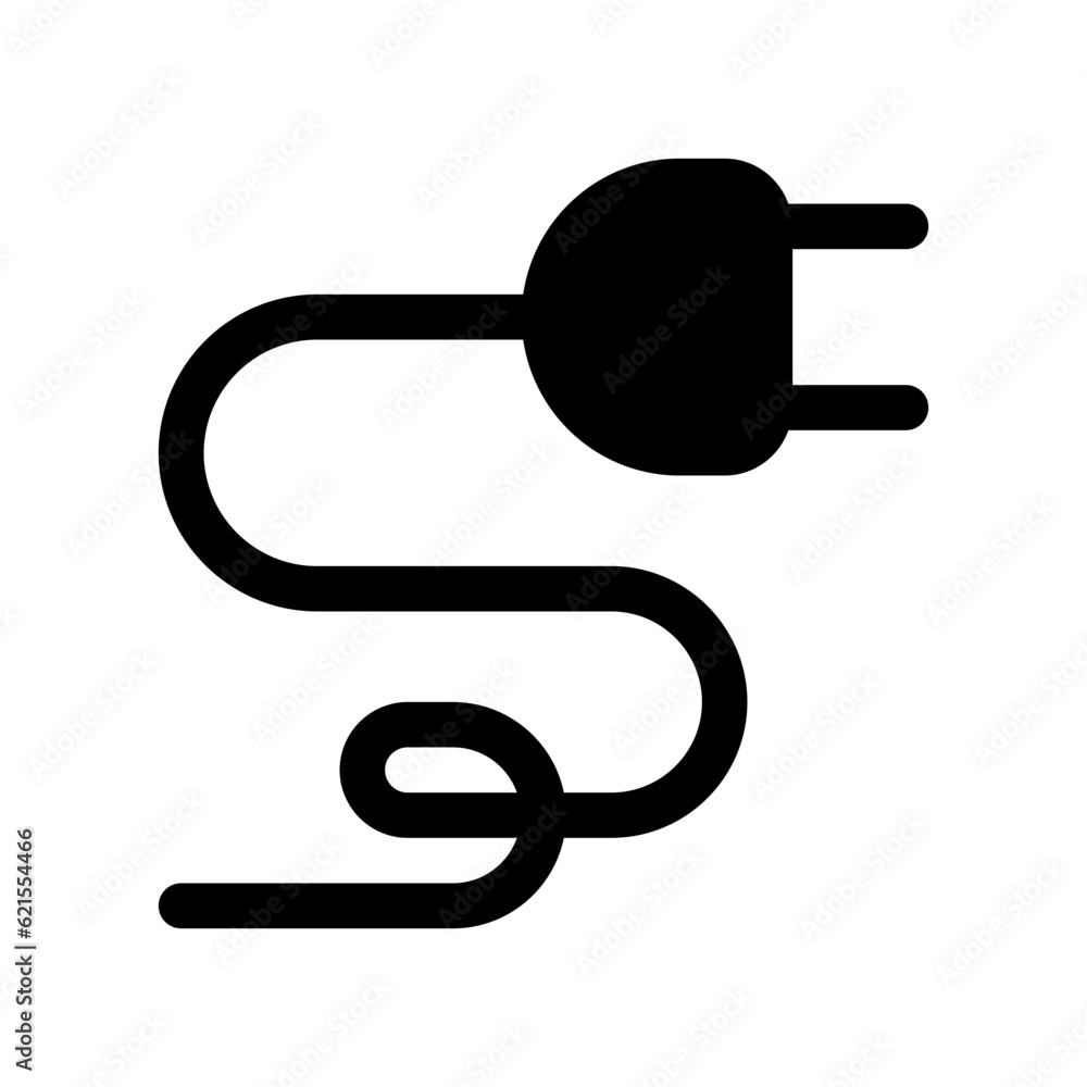 Editable electrical plug, cord, cable, wire vector icon. Construction, tools, industry. Part of a big icon set family. Perfect for web and app interfaces, presentations, infographics, etc Editable electrical plug, cord, cable, wire vector icon. Construction, tools, industry. Part of a big icon set family. Perfect for web and app interfaces, presentations, infographics, etc
