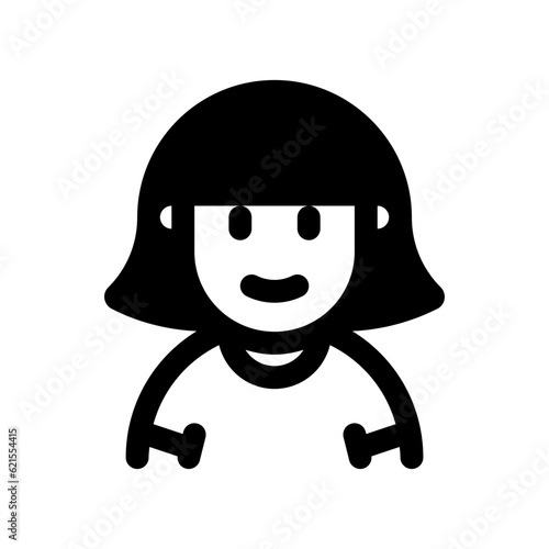 Editable woman with bob haircut avatar vector icon. User, profile, identity, persona. Part of a big icon set family. Perfect for web and app interfaces, presentations, infographics, etc