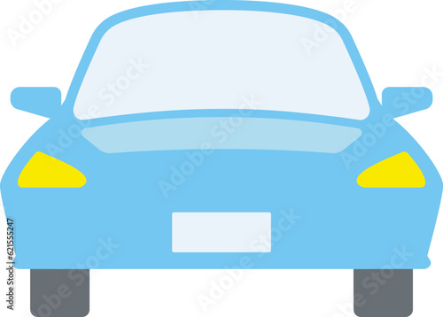 コンパクトカーを正面からシンプルに描いたイラスト