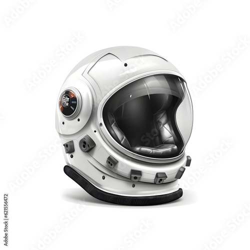 An abstract modern astronaut helmet isolated on white background