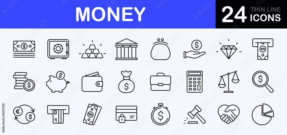 WebMoney web icons set. Finance - simple thin line icons collection. Containing wallet, ATM, piggy bank, cash, credit cards, money bag, currency exchange, coins and more. Simple web icons set WebMoney web icons set. Finance - simple thin line icons collection. Containing wallet, ATM, piggy bank, cash, credit cards, money bag, currency exchange, coins and more. Simple web icons set