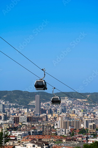 Albania, Tirana capital city, view from east hills, Cable Car.