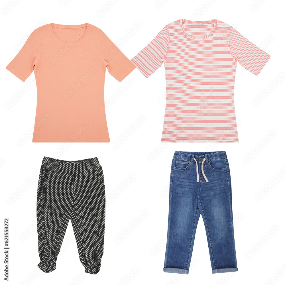 set clothes pants cut out, isolated transparent background set clothes pants cut out, isolated transparent background