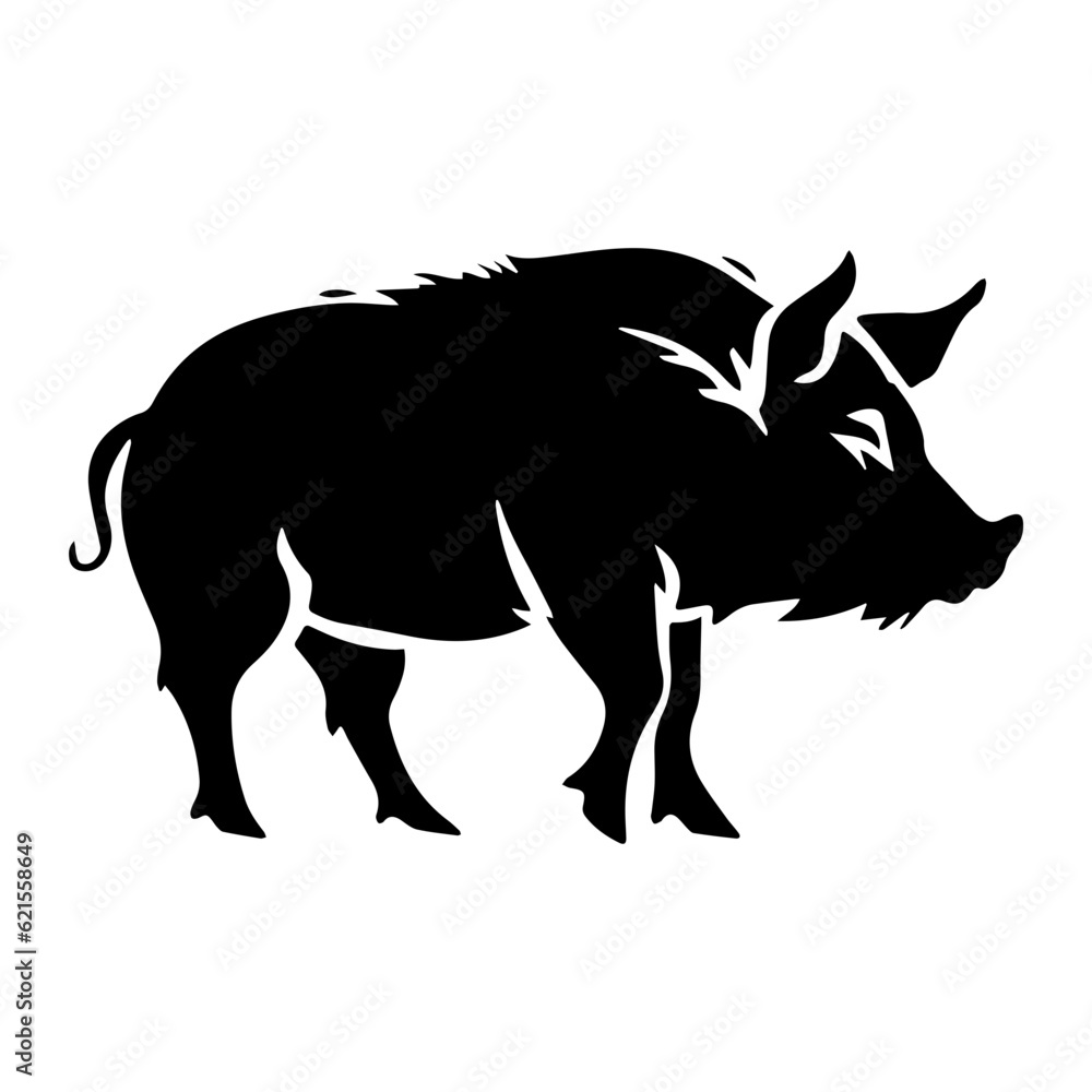 Fototapeta premium boar silhouette illustration 