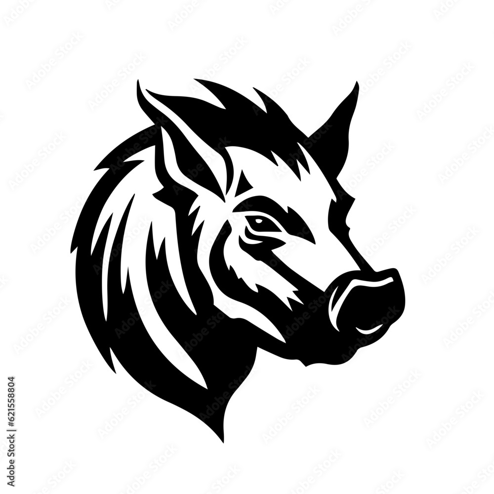 Fototapeta premium boar silhouette illustration 