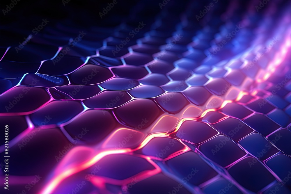 Fototapeta premium abstract futuristic background with pink blue glowing neon moving high speed wave lines and bokeh lights. Data transfer concept Fantastic wallpaper