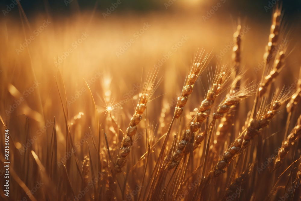 Obraz premium Wheat of Grass.Generative AI.