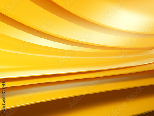 Abstract background, waves curved lines in yellow colors, random designs, AI Generation