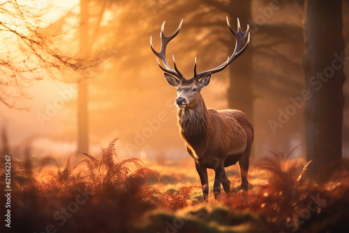 Fotografia deer in the sunset generative ai