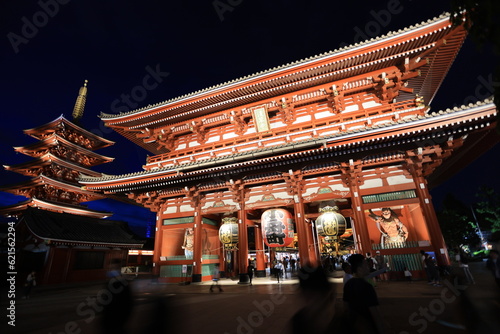 Sensoji Temple exterior. it is popular with both locals and tourists as its have been beginned since Edo period. photo