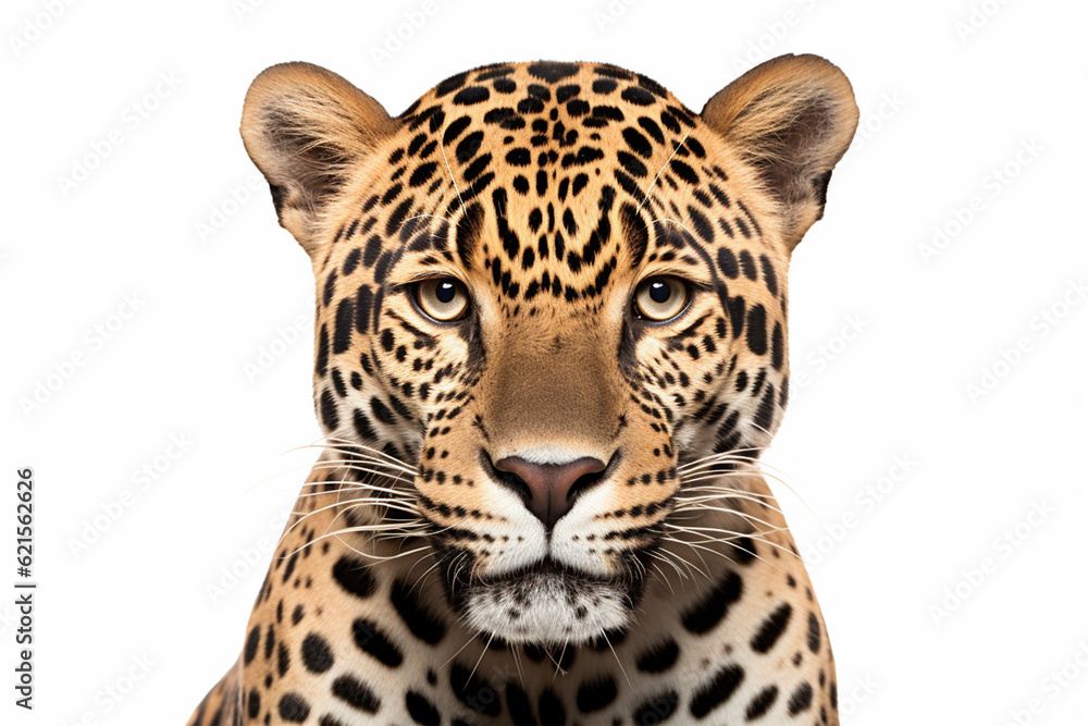 Obraz premium leopard on white generative ai