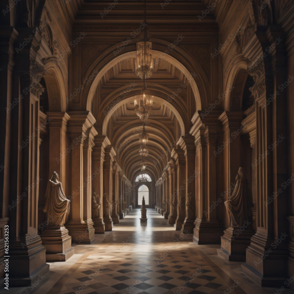 Obraz premium long marble hallway 2