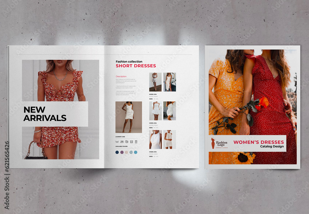 Fashion Dresses Catalog Layout Stock Template Adobe Stock