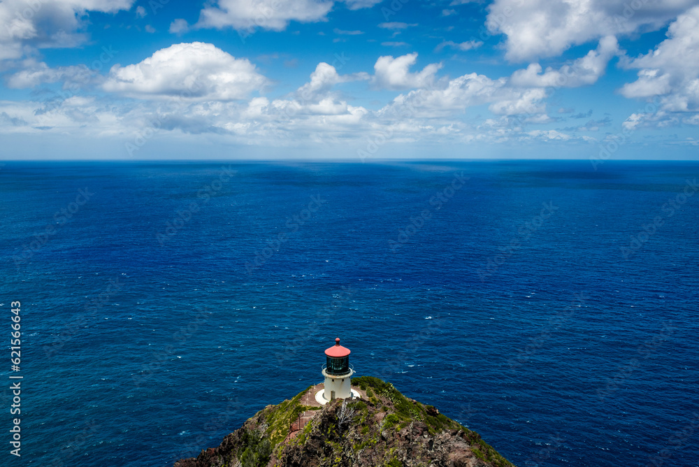 Makapu'u lighthouse facing the pacific ocean