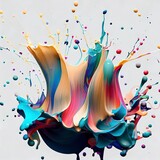 Colorful splashes of paint, geometric, abstract art