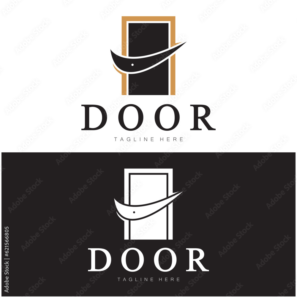 simple open door abstract logo, with geometric shapes,For building construction,contractors, business property and construction companies,vector. simple open door abstract logo, with geometric shapes,For building construction,contractors, business property and construction companies,vector.