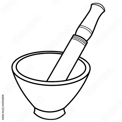 mortar and pestle isolated