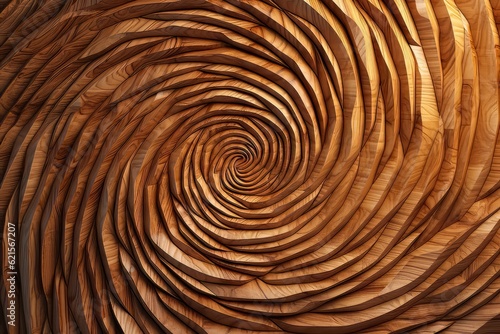 Close up of wooden spiral