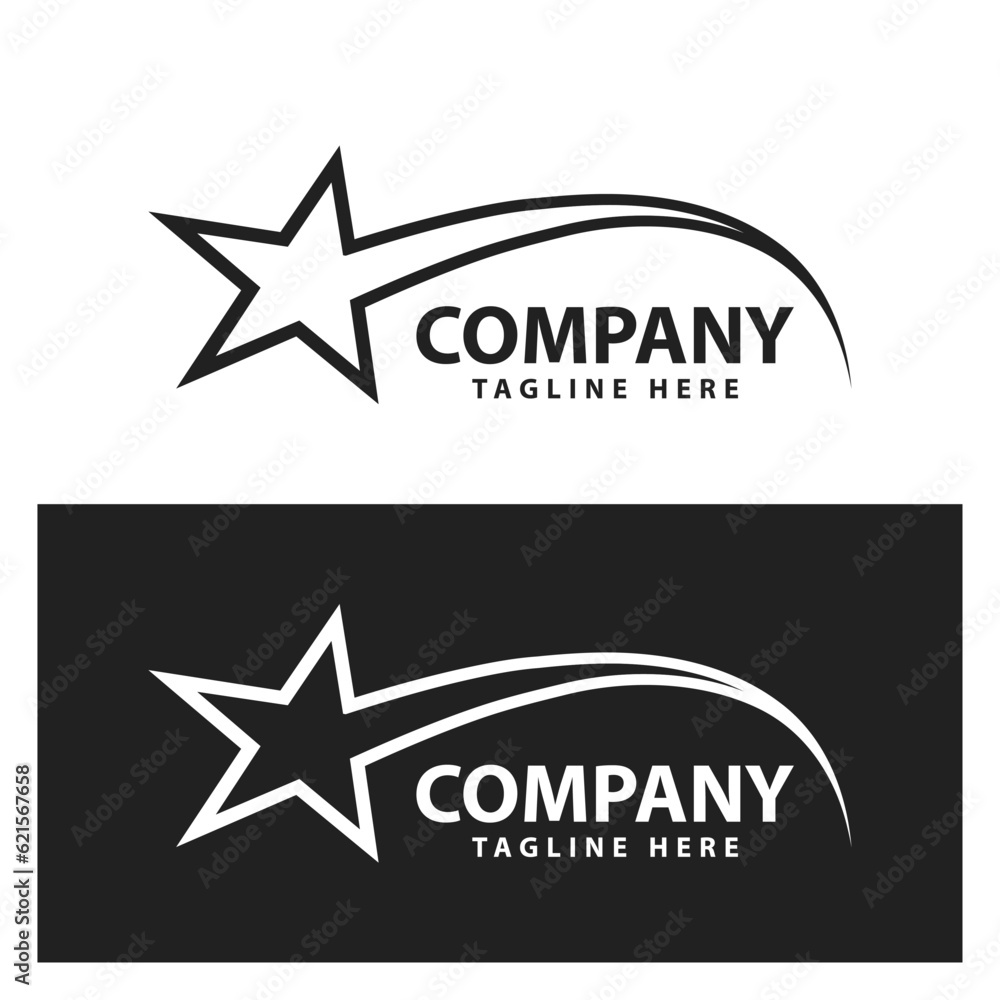 star logo design minimal and modern logotype vector template