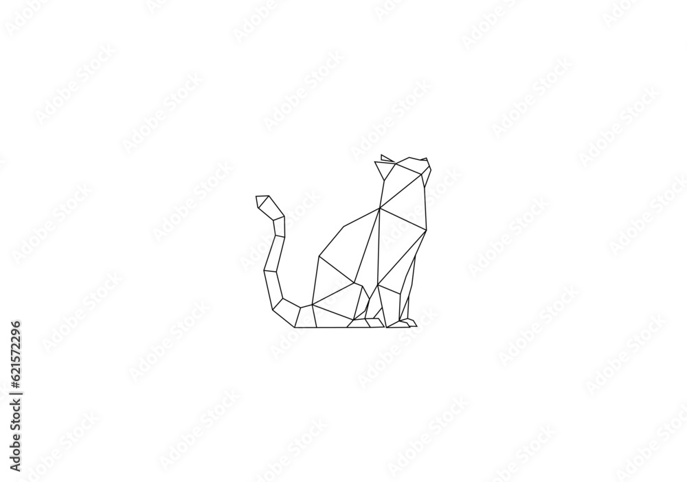 line art geometri cat line art geometri cat