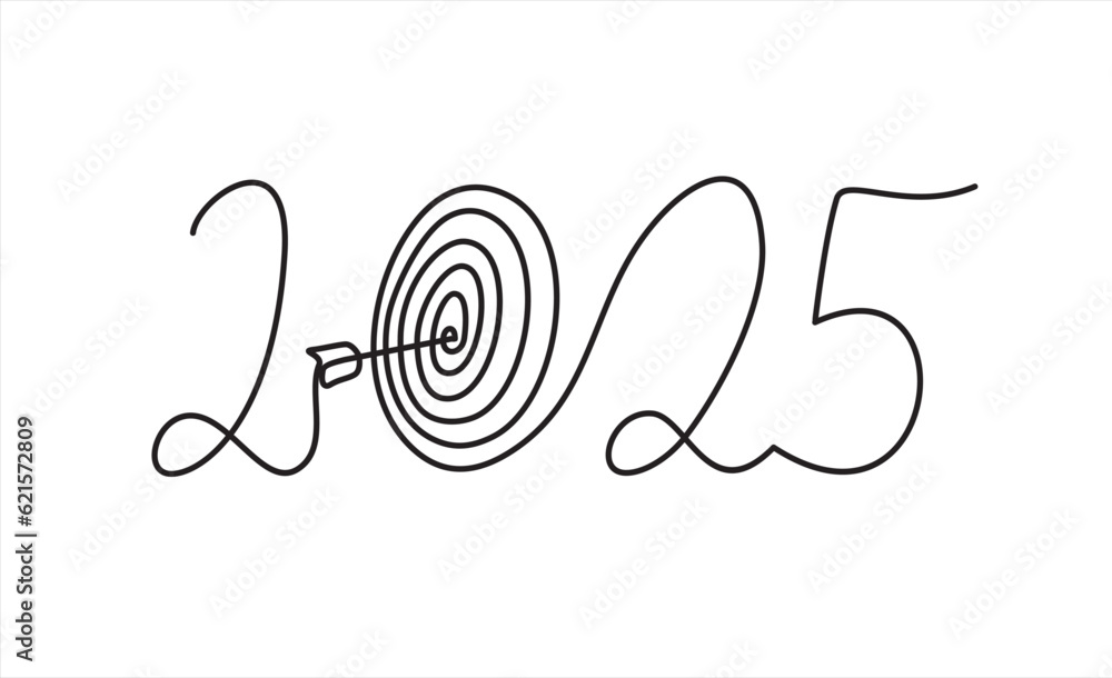 Continuous One Line Drawing Of 2025 New Year Target And Goals With 1000 F 621572809 PDT5GA73lzI5W3ssIInsljSWBXVZXtak