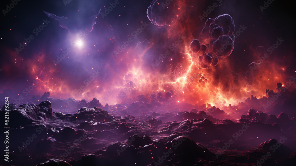 Quasars. Ringed moons. Exotic planets caught in a nebula. Ultra detailed For Wallpaper. Generative Ai. Quasars. Ringed moons. Exotic planets caught in a nebula. Ultra detailed For Wallpaper. Generative Ai.