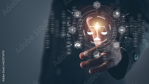 Obraz na płótnie AI Law or AI ethics business concept