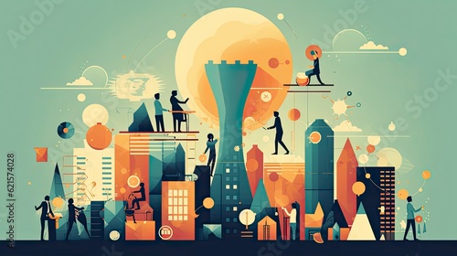 A dynamic illustration depicting the exciting world of business startups and venture capital, symbolized by a rocket launch propelling towards success,Generative AI.
