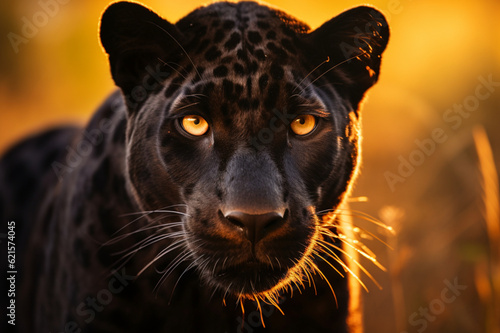 Black Panther in African Savanna