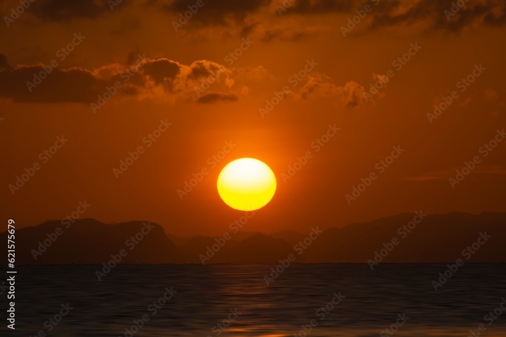 sunset over the sea