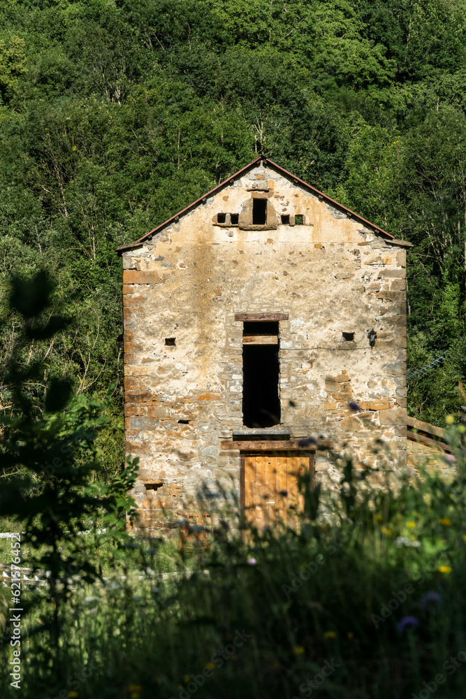 Isolated abandoned farm house in the mountain Isolated abandoned farm house in the mountain