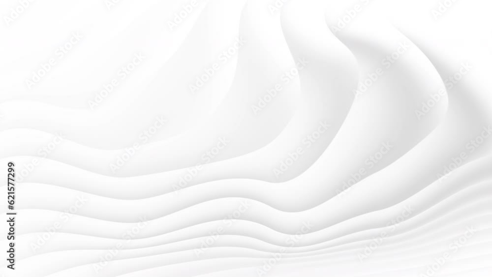 White curve waves abstract 3d background. Seamless looping animation White curve waves abstract 3d background. Seamless looping animation