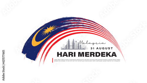 Malaysia independence day background with grunge distressed flag vector illustration