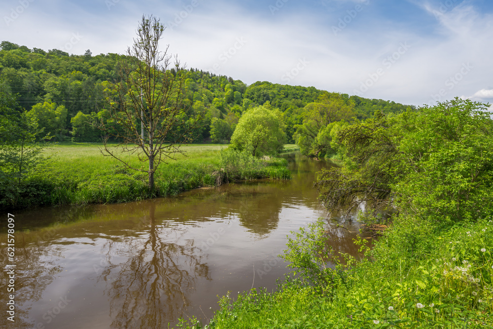 Natural landscape at the river Altmuehl