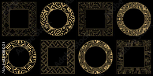 Set. Ornament. Venzel. Logo, template, labels and icons. Vector.