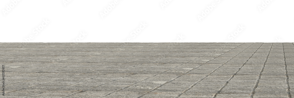 3d illustration of stone pavement isolated on transparent background, seen by human eye