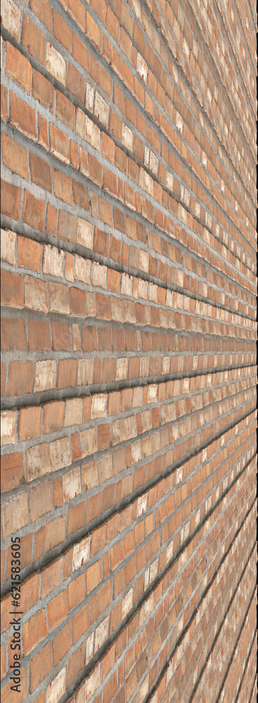 3d illustration of brick wall texture with perspective view