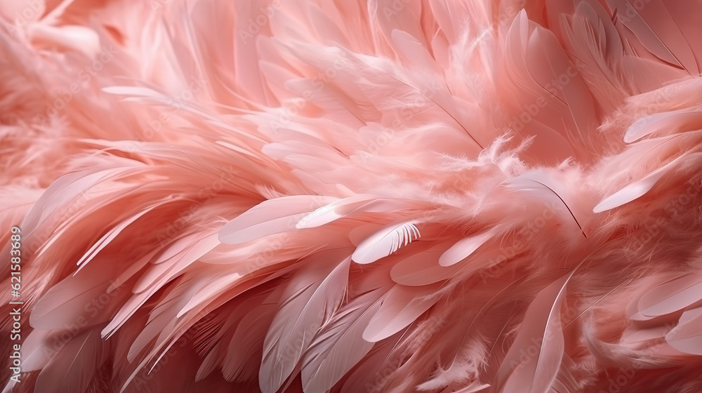 Soft pink feathers texture background. Swan Feather. Generative Ai Soft pink feathers texture background. Swan Feather. Generative Ai