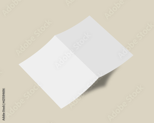 a4 bi fold brochure flyer mockup sheet. 