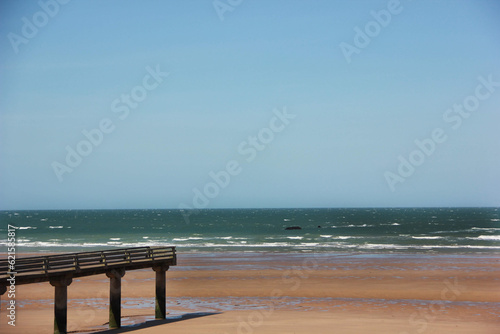 Deck on the beach of Arromanches-les-Bains, France