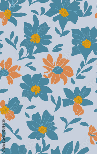 Seamless floral pattern Created with generative AI