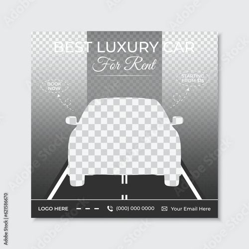 Modern creative car rental square social media post ad web banner template design, business promotional advertising post