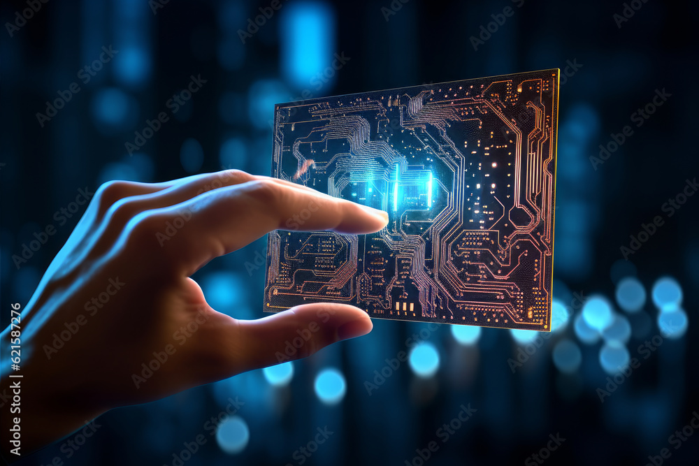 Artificial intelligence AI circuit board in shape electronic PCB ... Circuit Diagram