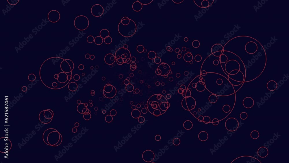 Flying random neon rings in dark galaxy, motion abstract corporate, cyber and futuristic style background Flying random neon rings in dark galaxy, motion abstract corporate, cyber and futuristic style background