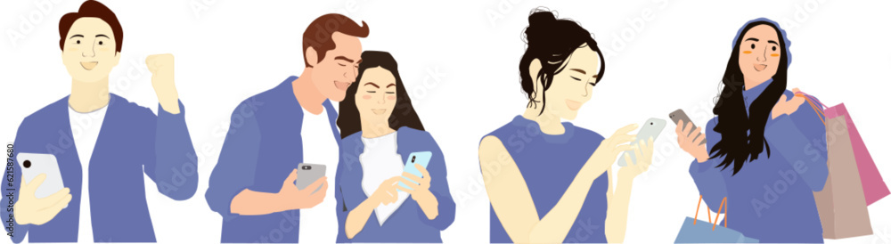 element illustration of people looking at phone element illustration of people looking at phone