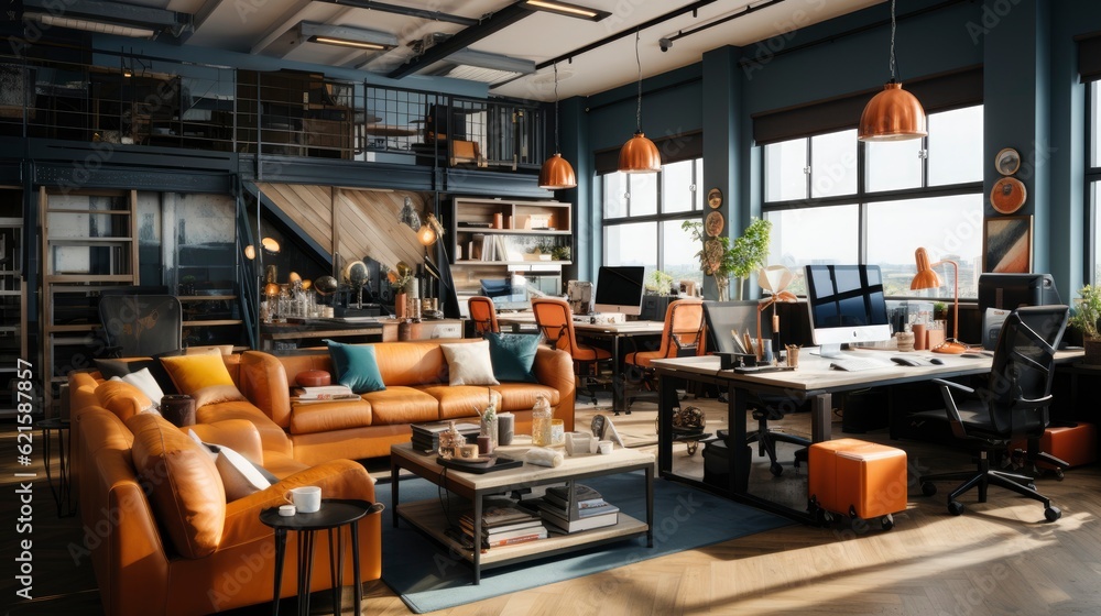 Office Co Working Space Design, Generative AI