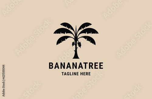 Banana tree logo icon design template flat vector