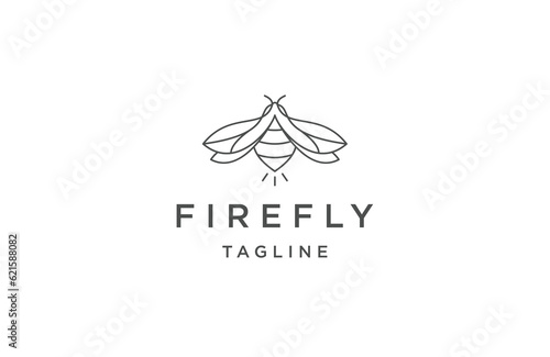Firefly line logo icon design template flat vector