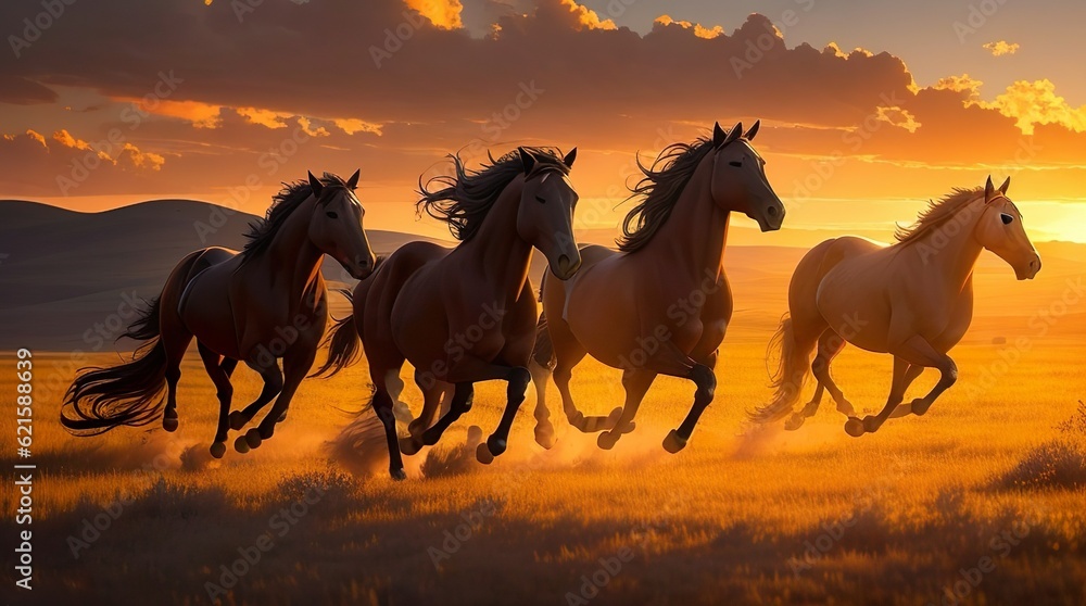 horse in the sunset horse in the sunset