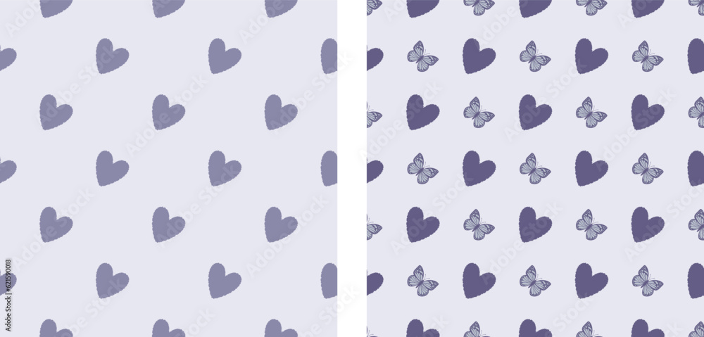 Seamless Butterflies and Hearts Pattern Seamless Butterflies and Hearts Pattern
